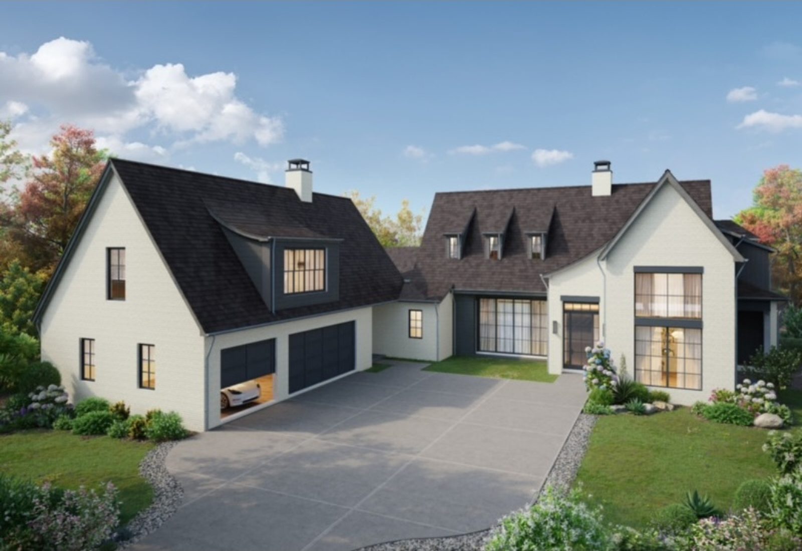 A custom Canvas Homes residential project rendering on a wooded Magnolia, Texas lot.